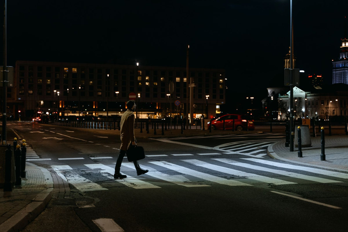 Person leaving work at night